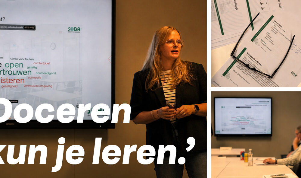 SOBA-medewerker Marieke in actie tijdens didactische training voor onze vakdocenten